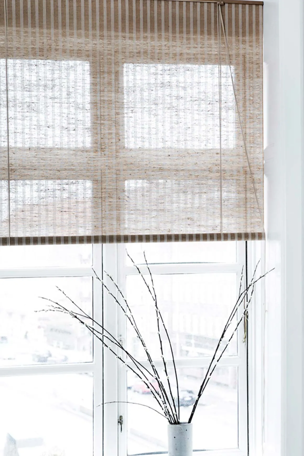 Rullegardin - Brun Stripet Natur Plante