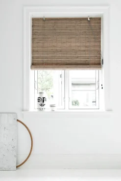 Rullegardin - Gråbeiset lysdempende Bambus