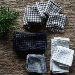 Serviett - 45x45 Black Checks