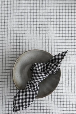 Serviett - 45x45cm Black Gingham