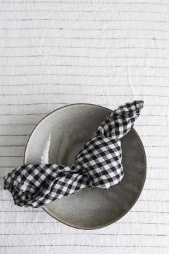 Serviett - 45x45cm Black Gingham