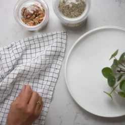 Serviett - 45x45Cm White/Black Checks