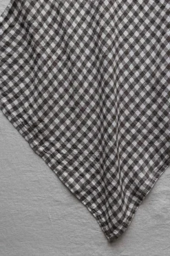 Serviett - 45x45cm White/Brown Gingham