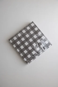 Servietter - Ruter 33x33cm Muldvarp/Lysegrå