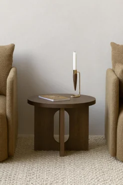 Sidebord - Androgyne dia50cm Walnut/Walnut