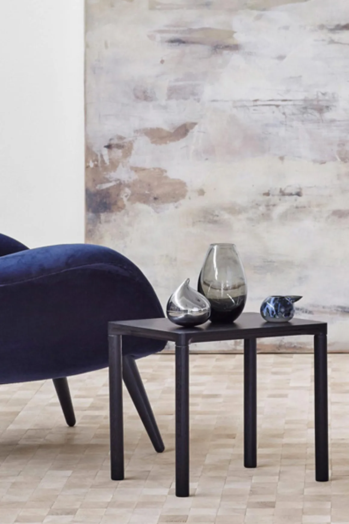 Sidebord - Piloti Modell 6705 46,5x39xh41cm Sort Lakkert Eik