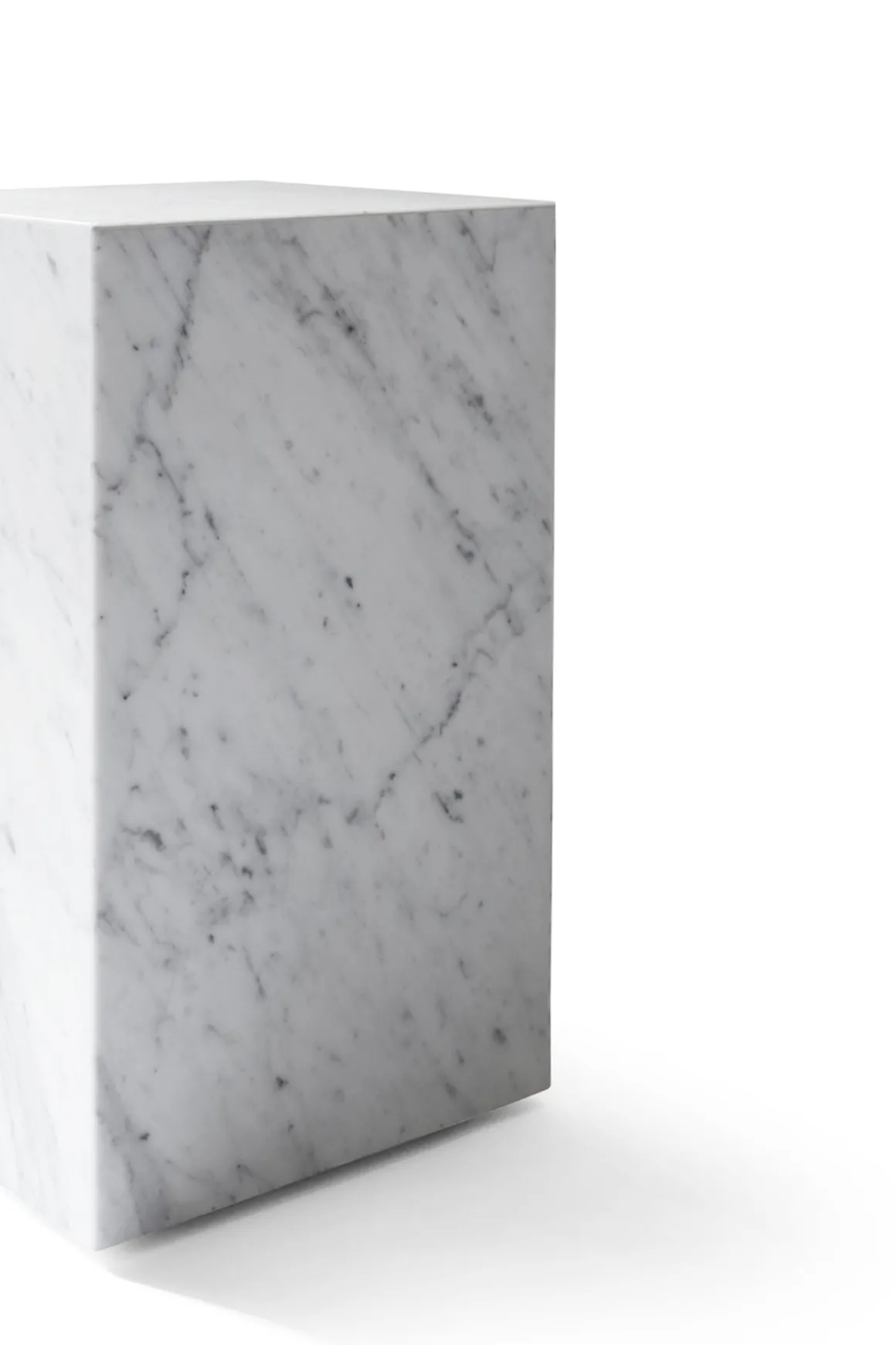 Sidebord - Plinth Tall 30x30xh51cm White Marble