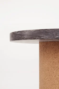 Sidebord - Sintra h33cm dia39cm Black Marmor/Cork