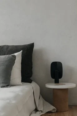 Sidebord - Sintra h33cm dia39cm White Marmor/Cork