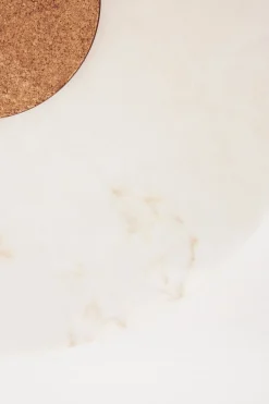 Sidebord - Sintra h33cm dia39cm White Marmor/Cork