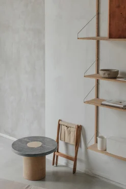 Sidebord - Sintra h33cm dia39cm Black Marmor/Cork