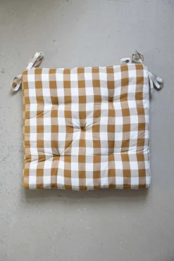 Sittepute - 45x45cm Mustard/White