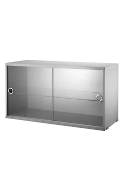 Skap - Glassdører 78x30x42 Grå