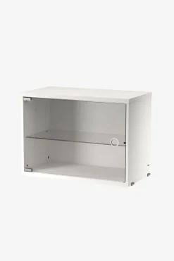 Skap - Vitrineskap Hengslet Glassdør 58x30x42 Hvit