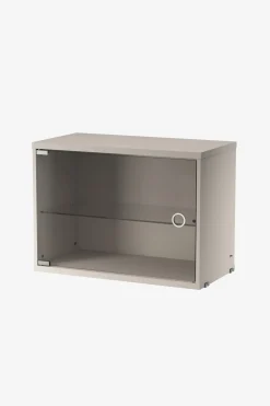 Skap - Vitrineskap Hengslet Glassdør 58x30x42 Beige