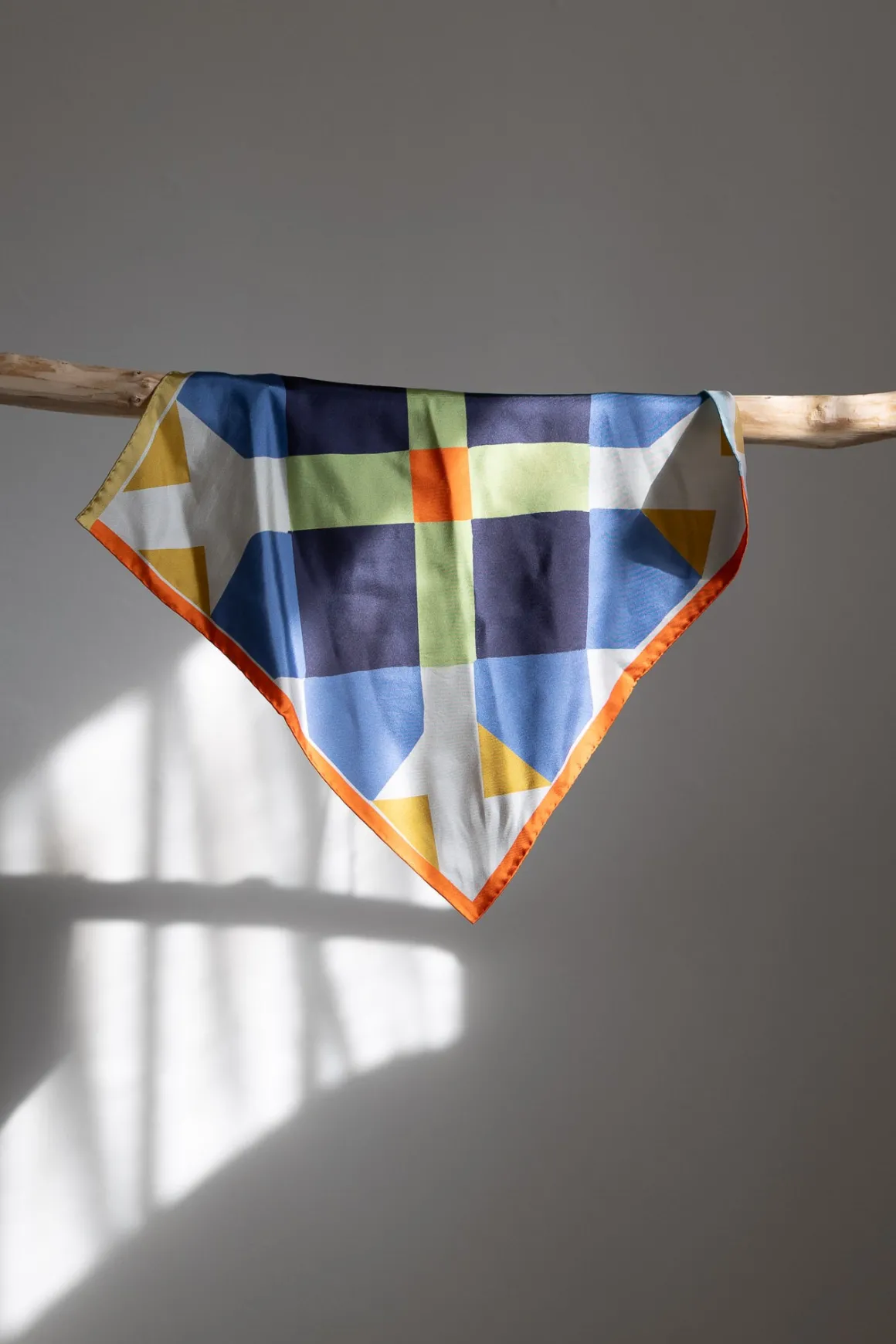 Skjerf - Pinwheel Print Silk Cornflower