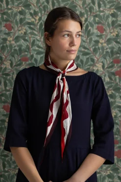 Skjerf - Ribbon Print Cotton Garnet