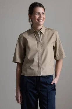 Skjorte - S/S Button Down W/ Canvas Tape