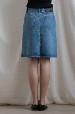 Skjørt - Denim A-Line Skirt Stonewashed Blue