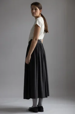 Skjørt - Naama Thin Wool Dark Grey