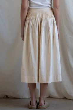 Skjørt - Pleated Cotton Linen