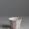 Skål - Godis Striper Rosa/Hvit