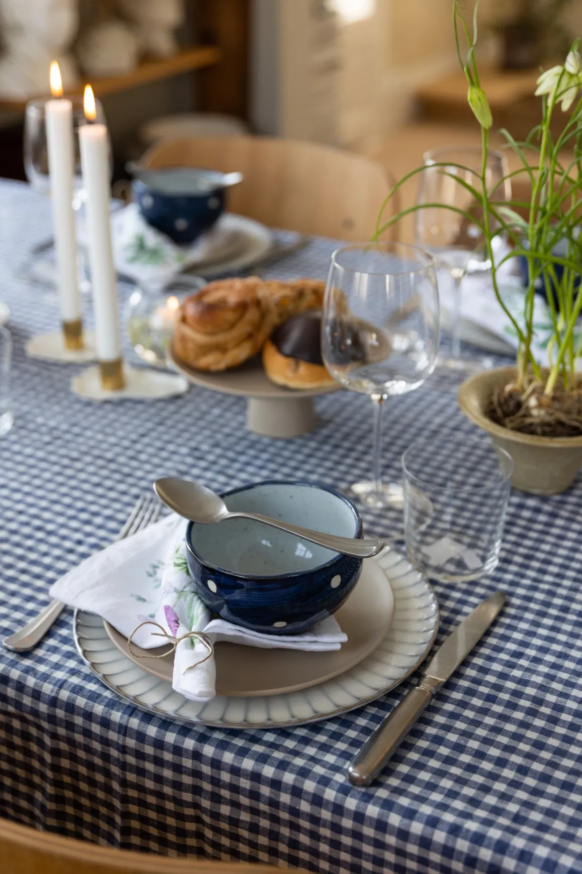 Skål - Japansk Keramikk Blue Dots