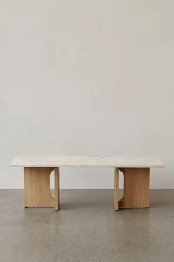 Sofabord - Androgyne Lounge 120x45cm Natural Oak/Kunis Breccia Stone