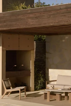 Sofabord - Boomerang Outdoor L126cm Concrete/Teak