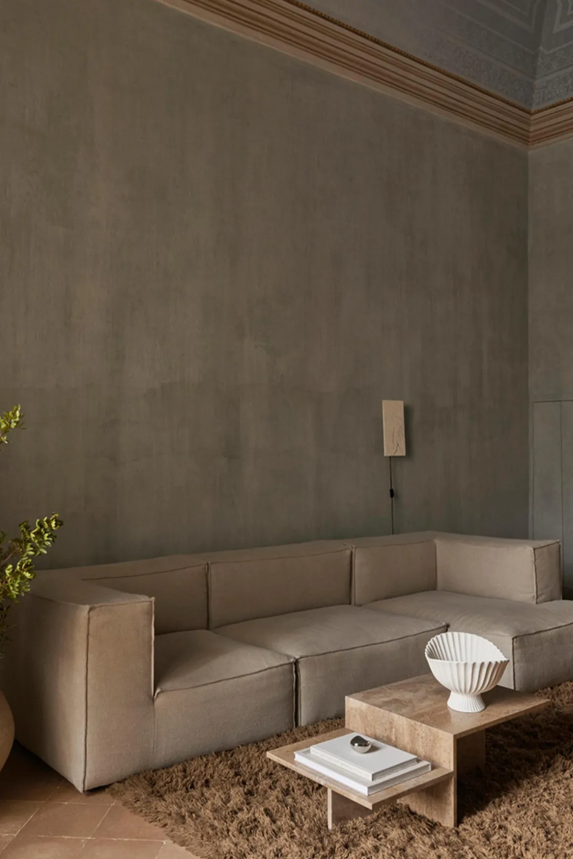 Sofabord - Distinct Coffee Table Dark Brown Travertine