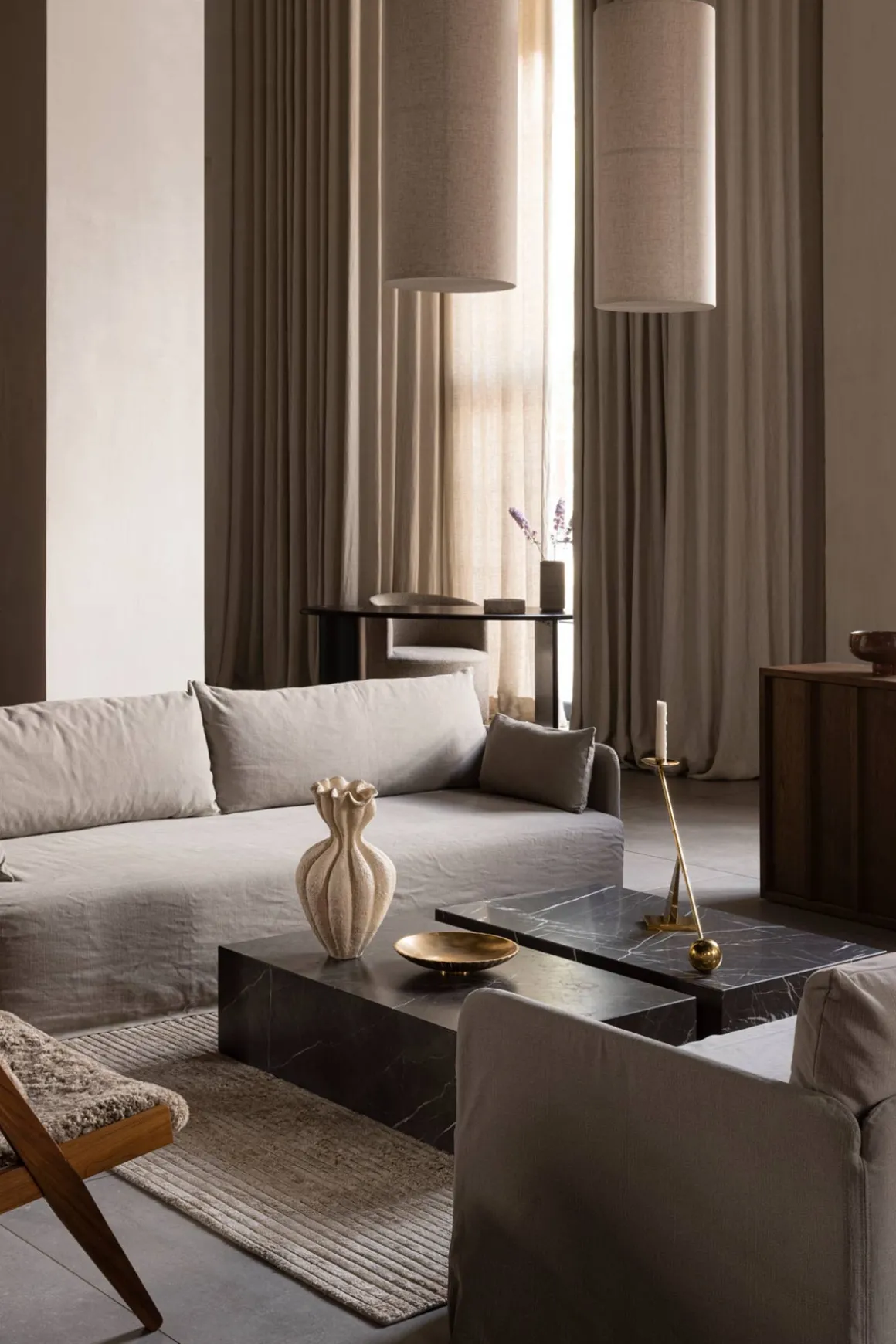 Sofabord - Plinth Low 60x100xh27cm Grey Kendzo Marble