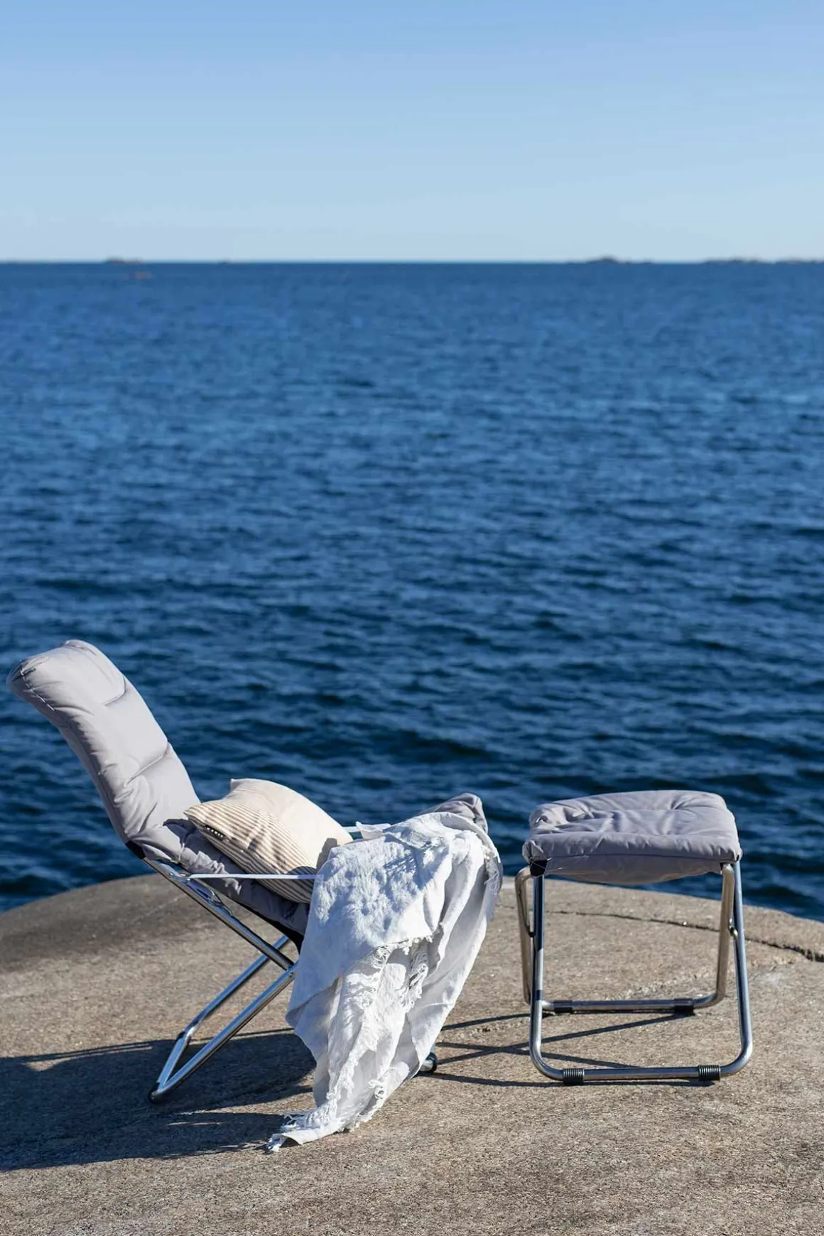 Solstol - Fiesta Soft m/Pute Lys Grå