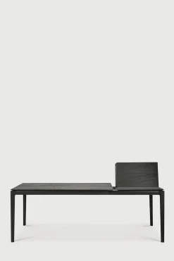 Spisebord - Bok m/Ileggsplate 140/220x90xH76cm Sort Lakkert Eik