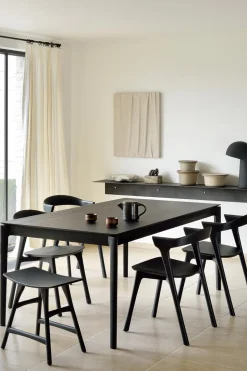 Spisebord - Bok m/Ileggsplate 180/280x100xH76cm Sort Eik