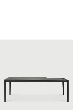 Spisebord - Bok m/Ileggsplate 140/220x90xH76cm Sort Lakkert Eik