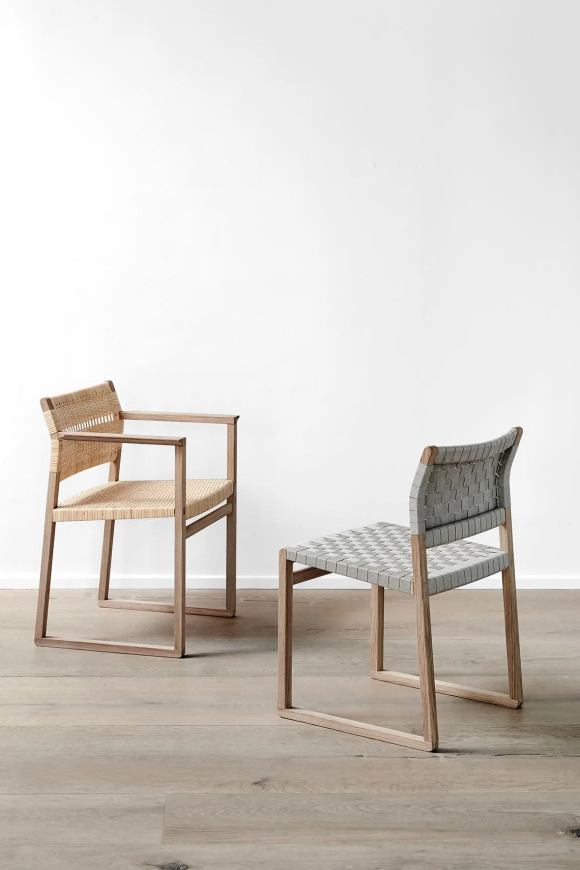 Spisestuestol - BM 61 3361 Oljet Eik / Flettet Linbånd