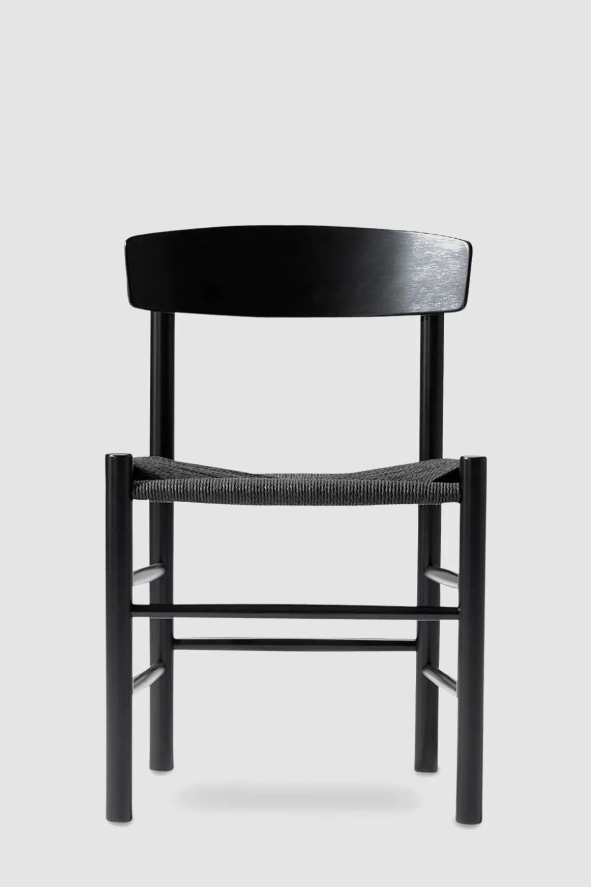 Spisestuestol - J39 Folkestolen Sortlakkert Eik / Sort Papirgarn