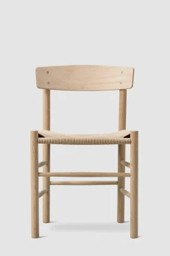 Spisestuestol - J39 Folkestolen Såpet Eik / Naturfarget Papirgarn