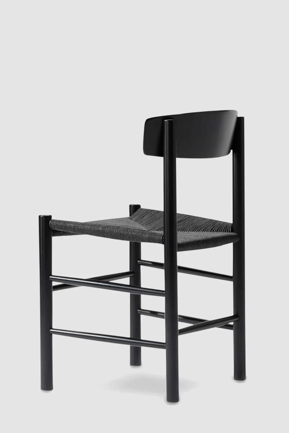 Spisestuestol - J39 Folkestolen Sortlakkert Eik / Sort Papirgarn