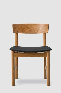 Spisestuestol - Mogensen Model 3236 Oljet Eik / 98 Sort Lær