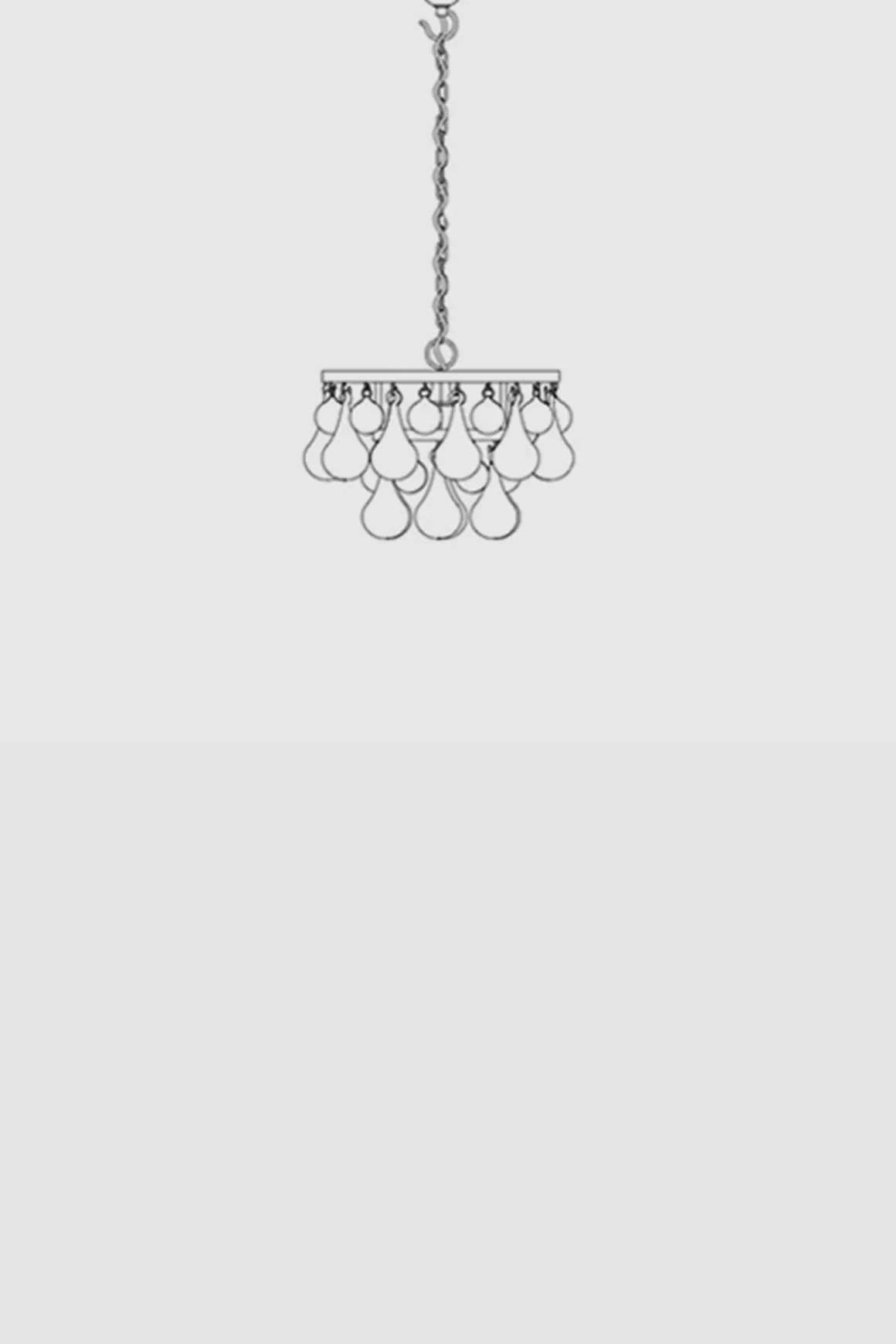 Taklampe - Arctic Pear Chandelier Round 21cm