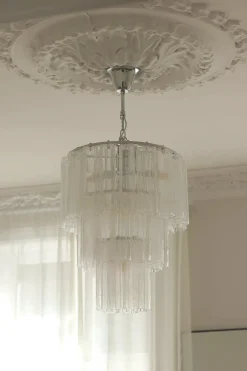 Taklampe - Fontaine Chandelier 3-layer Krom/Klar