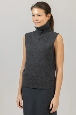 Topp - Margot Turtleneck Tank Graphite