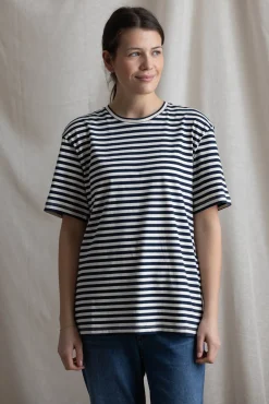 T-Skjorte - Classic Circular Tee Striped Mix Night