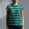 T-Skjorte - Slub Stripe Tee Green Mult