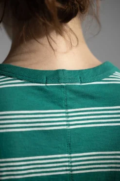 T-Skjorte - Slub Stripe Tee Green Mult
