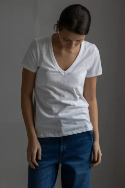 T-Skjorte - The Slub Vee Bright White