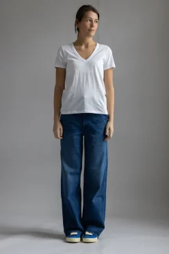 T-Skjorte - The Slub Vee Bright White