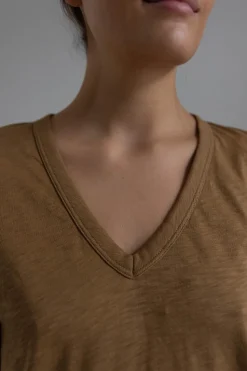 T-Skjorte - The Slub Vee Khaki