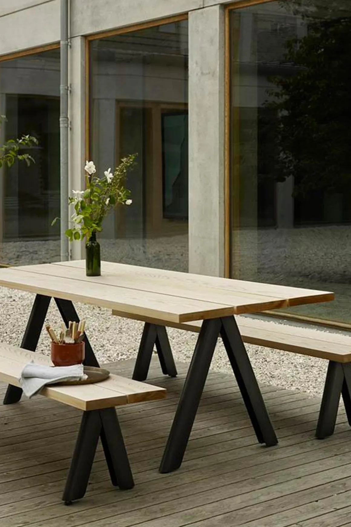 Utebord - Overlap 220x90xh74cm Anthracite Black